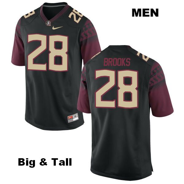 Men's NCAA Nike Florida State Seminoles #28 Decalon Brooks College Big & Tall Black Stitched Authentic Football Jersey MLR1869DV